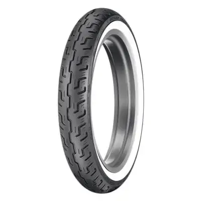 100/90-19 (57H) Dunlop D401 Front Motorcycle Tire Wide White Wall for Harley-Davidson Dyna Low Rider FXDL 1991-2009