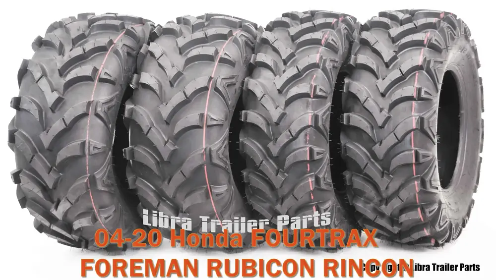 25X8X12 & 25X10X12 Set 4 ATV Solid Mud Tires fit 04-20 Honda FOURTRAX FOREMAN RUBICON RINCON