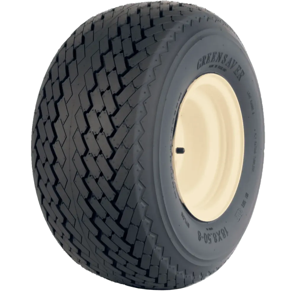 Greenball Greensaver 18X8.50-8 4 PR Golf Cart Tire and Wheel 4 lug Almond Color Wheel