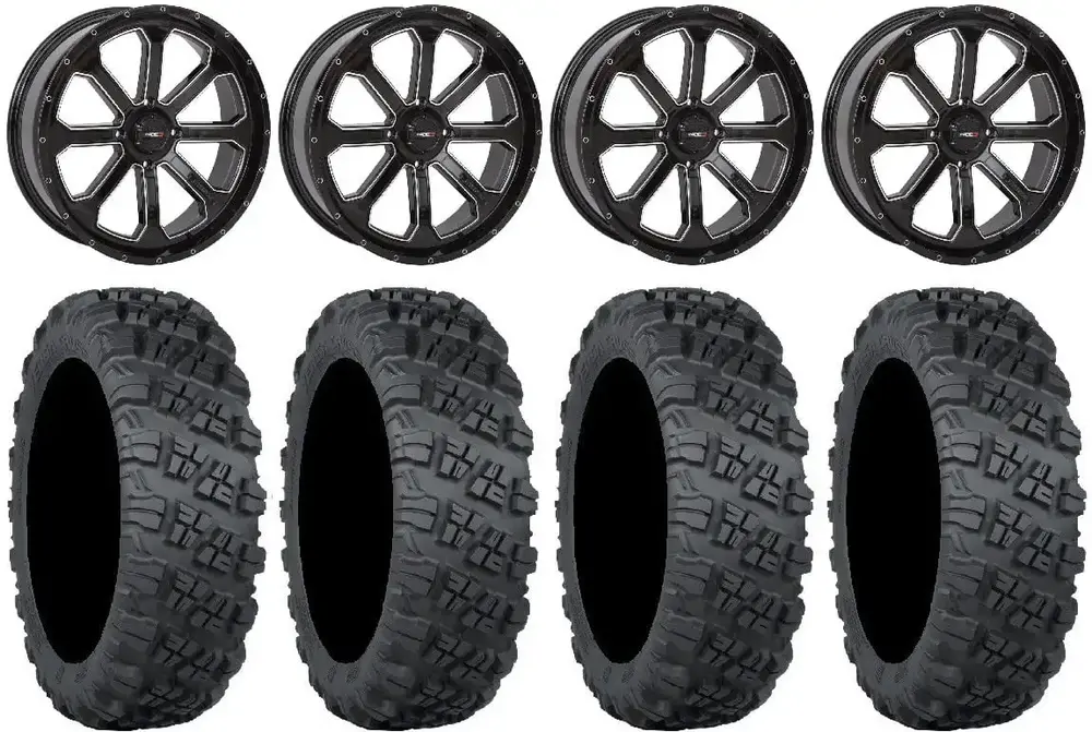 System 3 ST-4 Black 20 Wheels 33 Versa Cross V3 Tires Polaris RZR XP 1000 / PRO XP / Ranger XP 900/1000