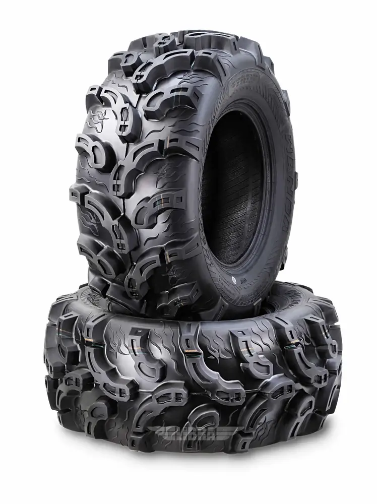Wanda ATV Tires 25X10-12 25X10X12 6PR P375 - Super Lug Mud. Set 2