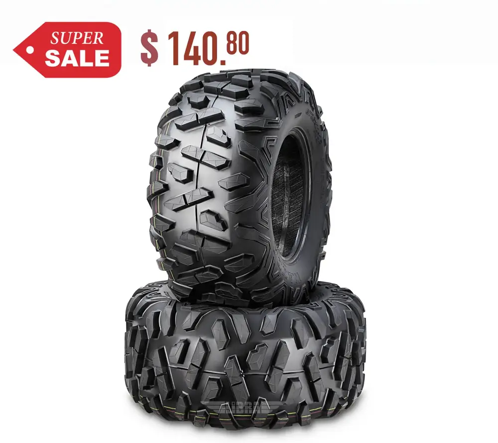 Wanda ATV/UTV Tires 25X10-12 25X10X12 6PR Bighorn Style 10376. Set 2