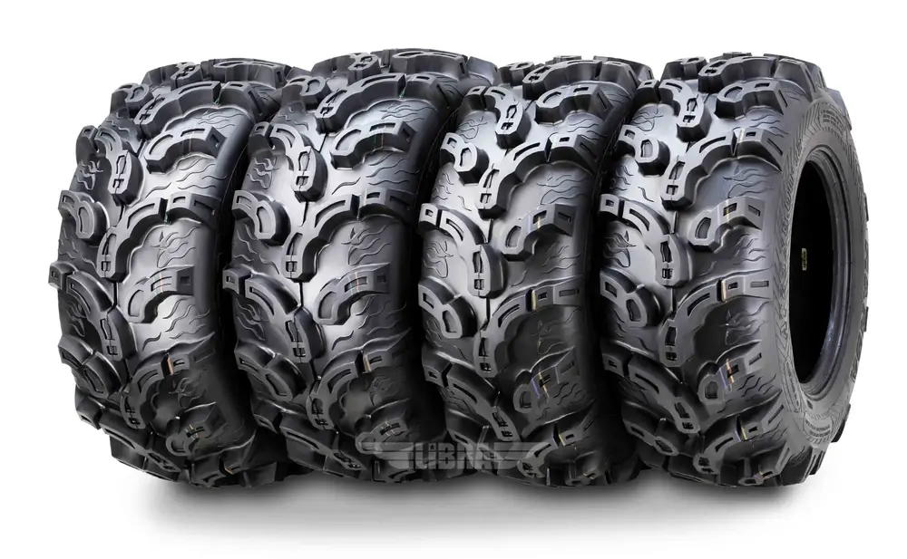 Wanda ATV/UTV Tires 25x8-12 Front & 25x10-12 Rear /6PR P375 Super Lug Mud. Set 4