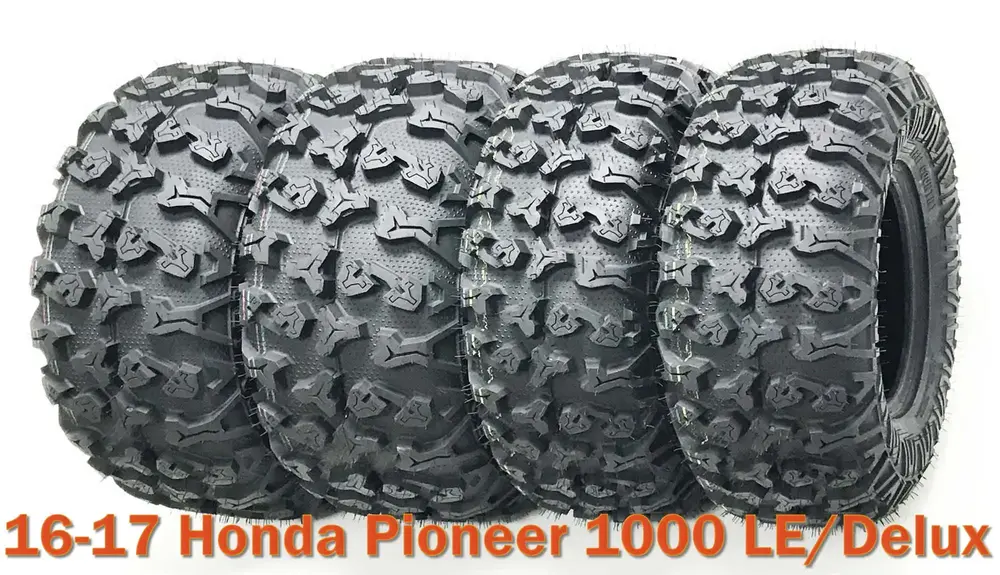 16-17 Honda Pioneer 1000 LE/Delux Full Tire Set 27x9R14 & 27x11R14 Radial 8PR