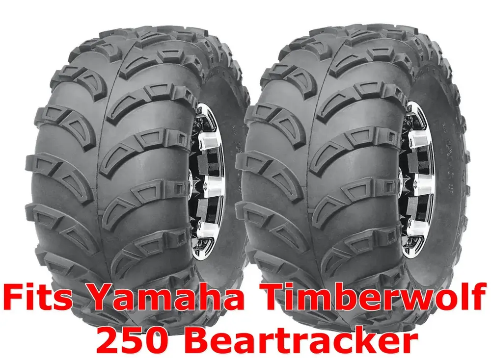 22x10-10 Yamaha Timberwolf 250 Beartracker Sport ATV Rear Tires Set Mud 6PR (2)