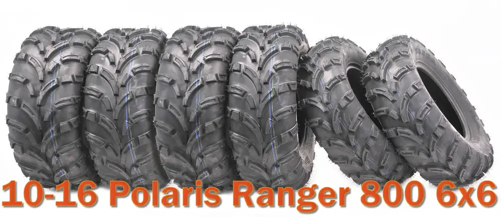 6 WANDA ATV tires (2) 25x10-12 & (4) 25x11-12 for 10-16 Polaris Ranger 800 6x6