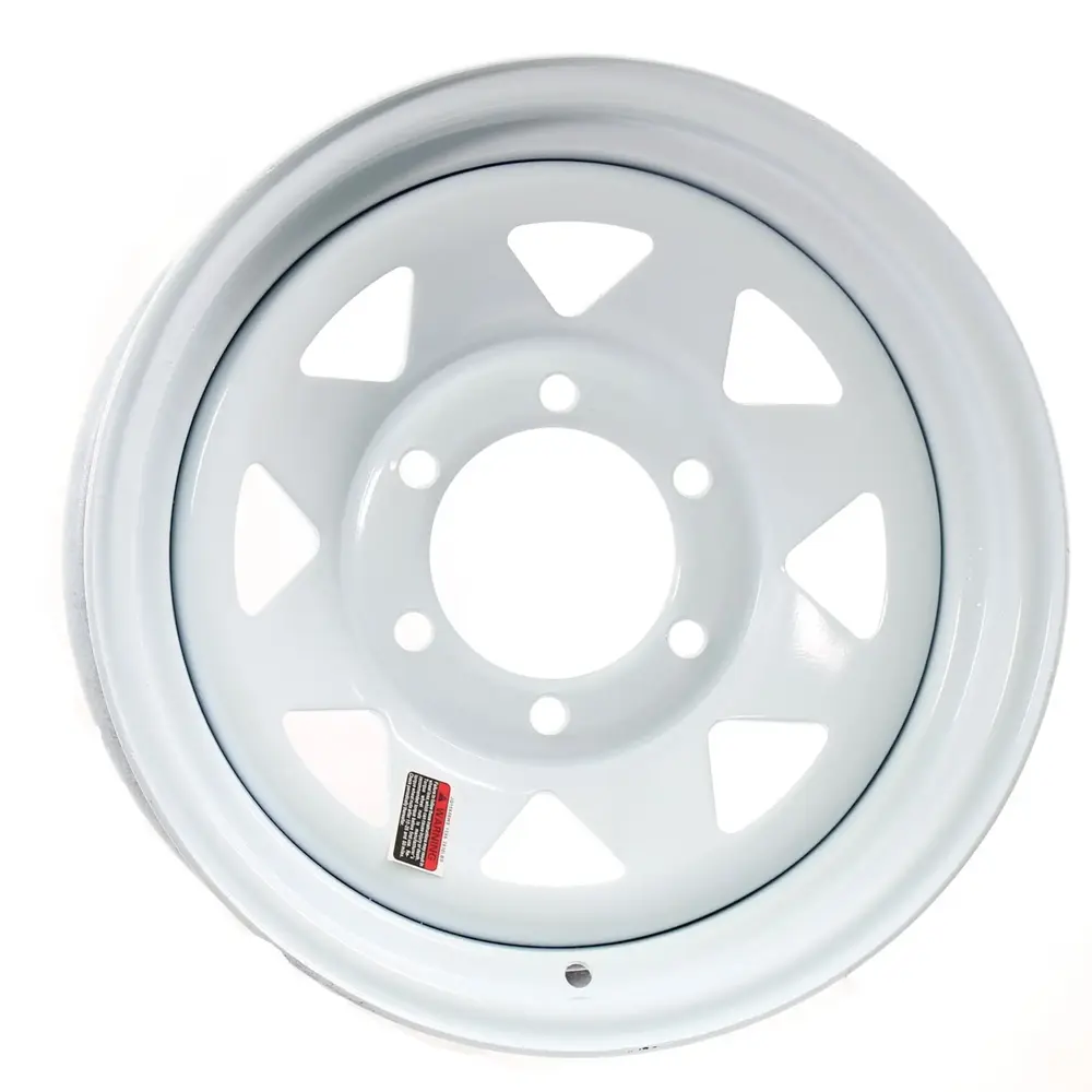 eCustomrim Trailer Rim 15 White Spoke Wheel 15X6 15 X 6 6 Lug Hole Bolt