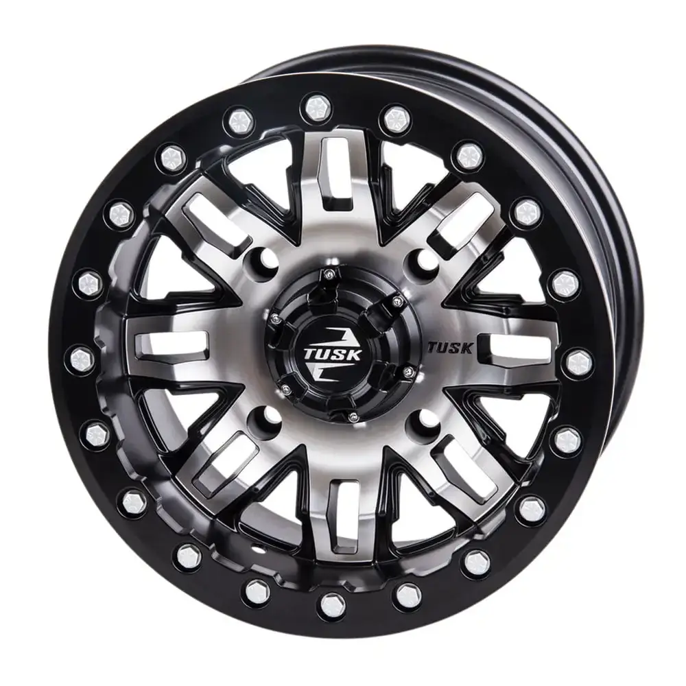 4/156 Tusk Teton Beadlock Wheel 15x7 5.0 + 2.0 Machined/Black For POLARIS Sportsman 570 Trail 2022